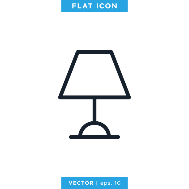 灯图标矢量素材插图设计模板。图片下载