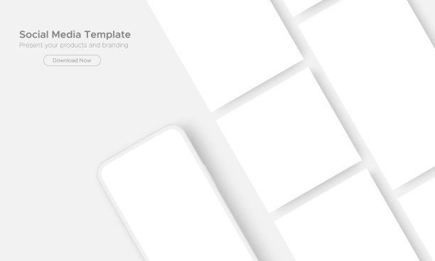 粘土电话模型与空白的社交媒体帖子模板图片下载