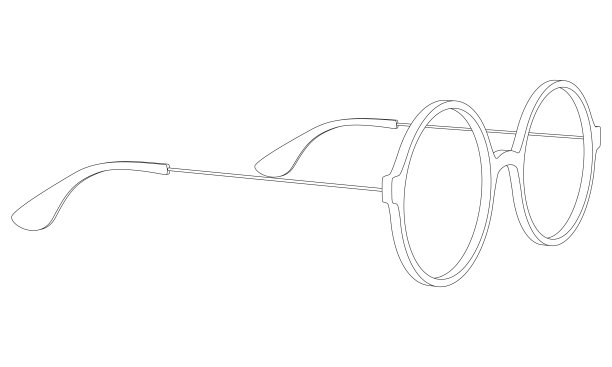 矢量简单圆形眼镜、眼镜图片下载