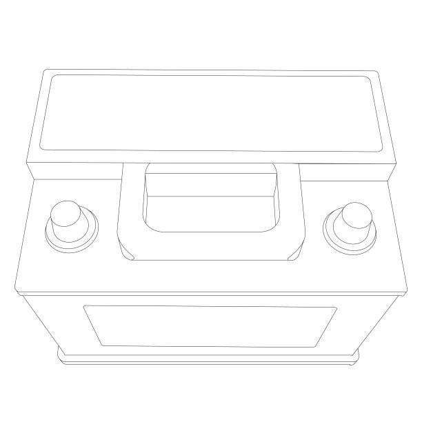 向量汽车电池线插图的白色图片下载