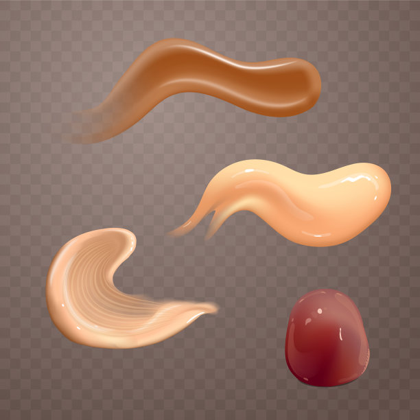 设置现实的化妆品霜涂抹皮肤护理图片下载