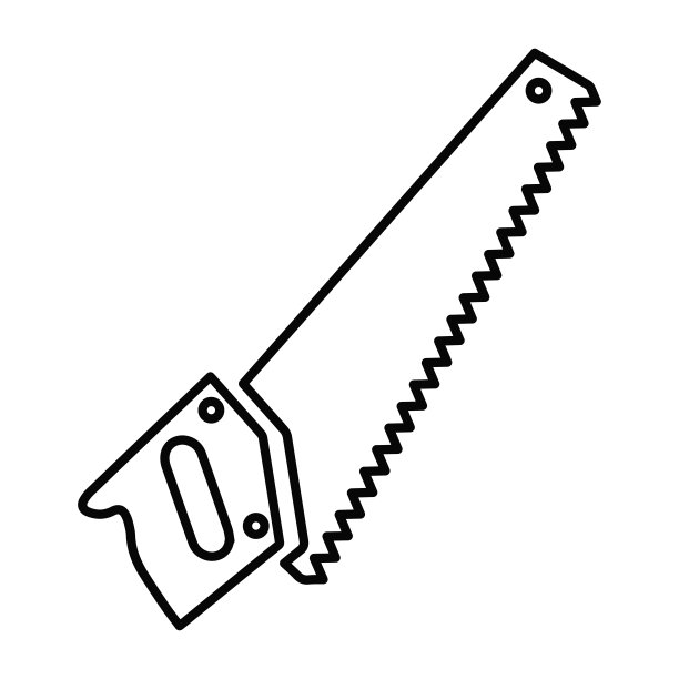 看到图标。锯树，树枝，木材和木材的简单风格的工具。图片下载