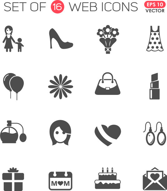 母亲节图标套装图片下载