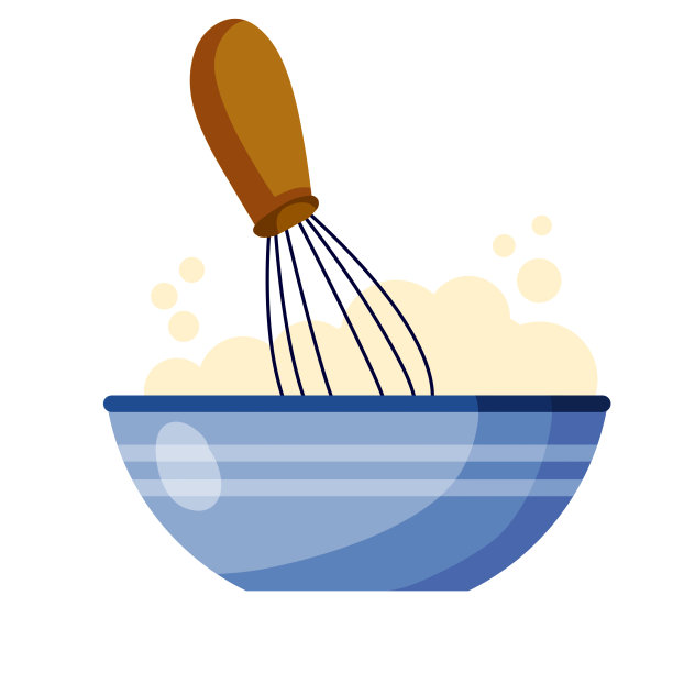 搅拌做饭。煽动的食物。厨房用具。在碗或盘子中混合原料的工具。糖果和糕点的生产。平的卡通图片下载