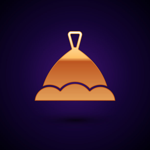 金色桑拿帽图标孤立在黑色背景图片下载