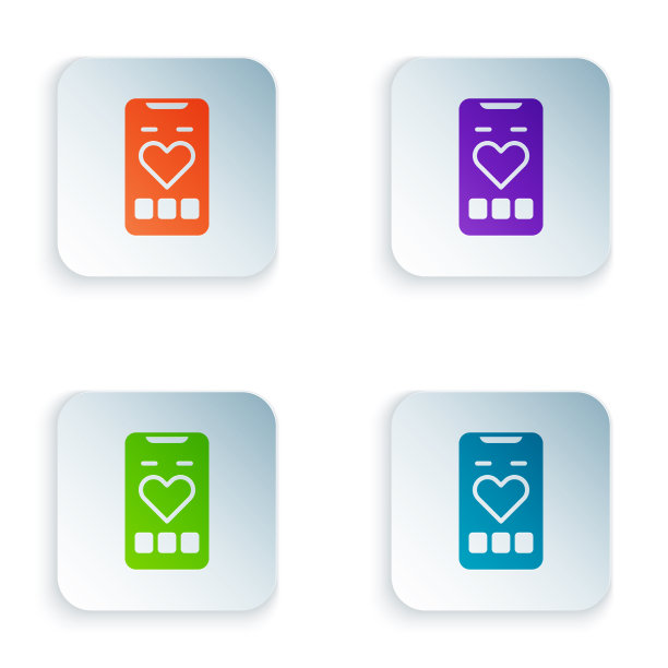 带有心率监测功能的彩色智能手机图片下载