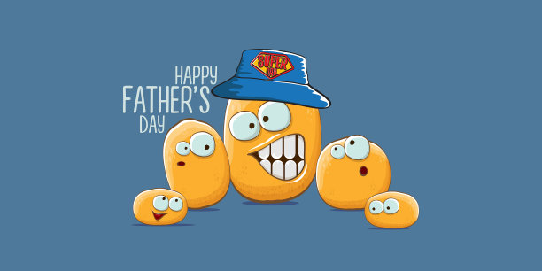 快乐的父亲节横旗卡通图片下载