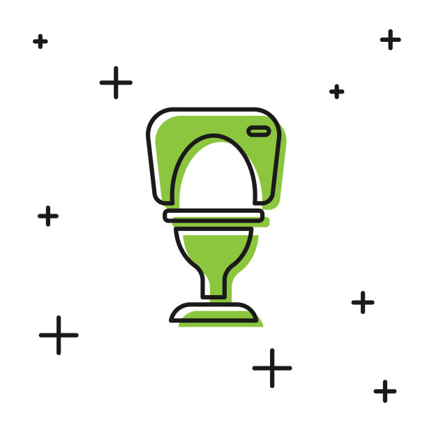 黑色抽水马桶图标孤立在白色图片下载