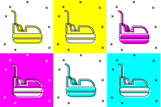 设置碰碰车图标隔离的颜色背景图片下载