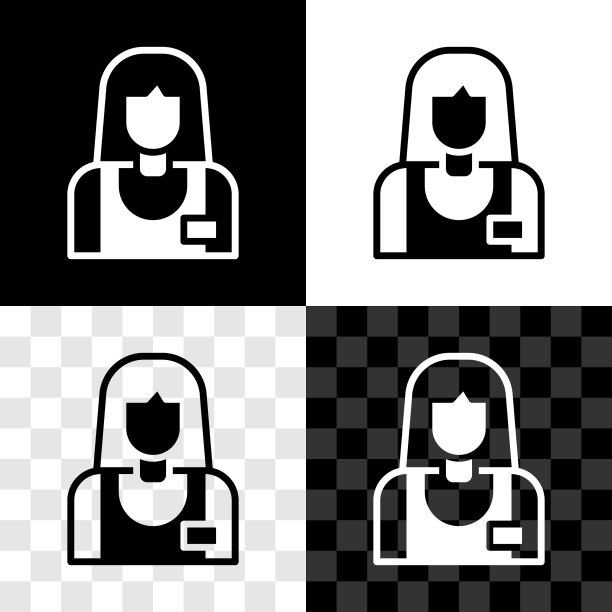 设置卖家图标孤立在黑色和白色图片下载