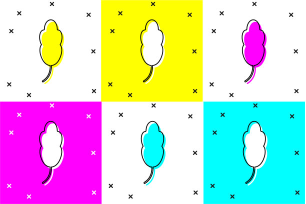 设置羽毛图标隔离的颜色背景图片下载