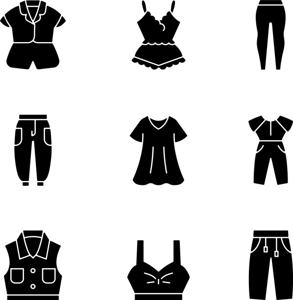 舒适的家居黑色符号图标设置图片下载