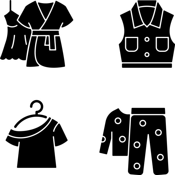 衣服睡觉黑色符号图标设置图片下载