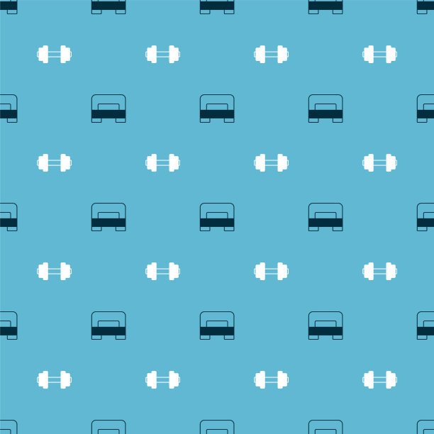 大床和哑铃设置在无缝模式图片下载