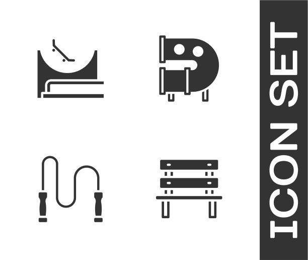 公园设台式溜冰、跳绳和小孩图片下载