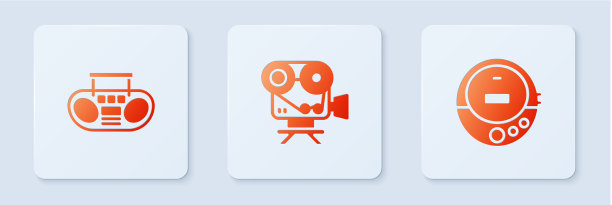 设置复古电影相机家庭立体声与两个图片下载