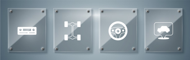 设置汽车服务方向盘和底盘车图片下载