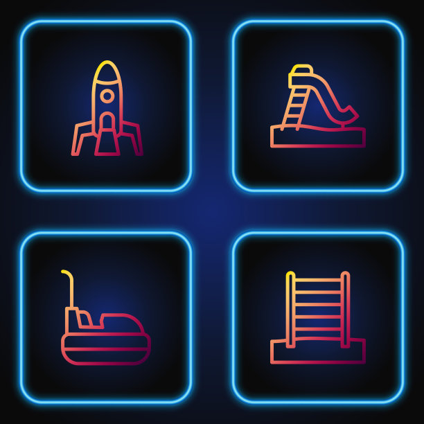 设线瑞典墙碰碰车和火箭船图片下载