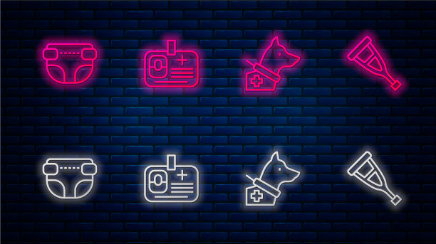 导盲犬成体设警徽线图片下载