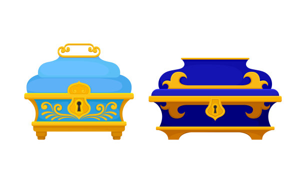 金棺材或首饰盒作为装饰小图片下载