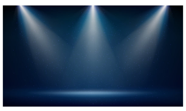 聚光灯背景照亮蓝色舞台图片下载
