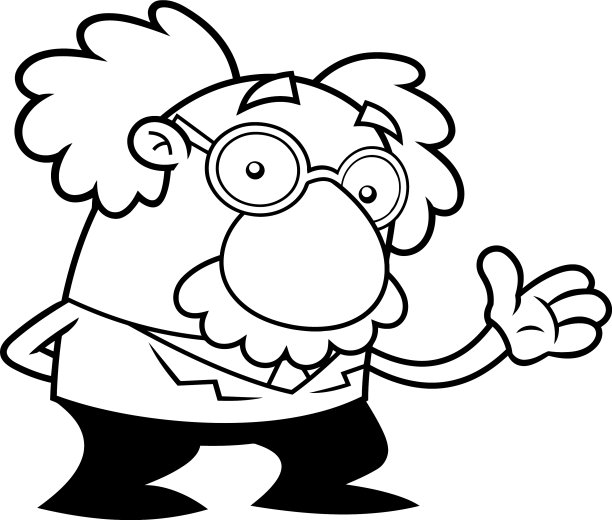 概述了科学教授卡通人物图片下载