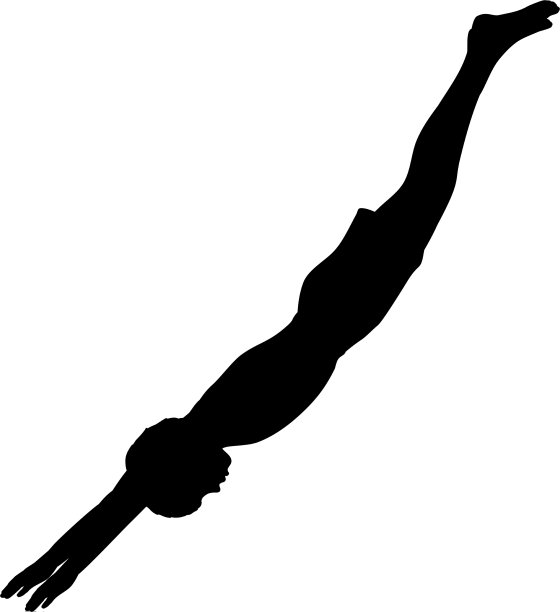 男孩跳入水中的剪影图片下载