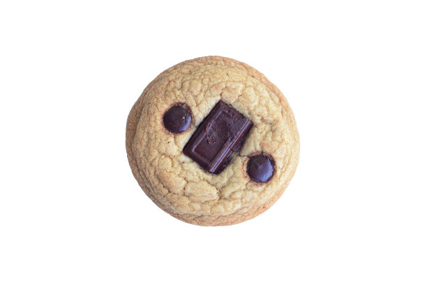 自制巧克力曲奇饼顶部有融化的巧克力图片下载