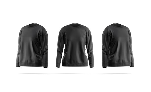 空白的黑人妇女运动衫模拟，正面和侧面视图图片下载