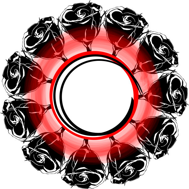 黑色的剪影在一个圆形框架中升起图片下载