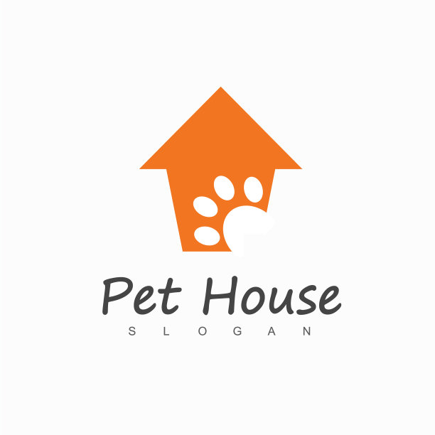 宠物中心的宠物屋标志图片下载