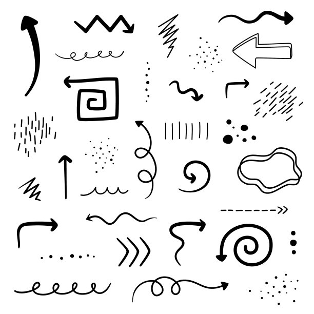 手绘的概念设计集合元素图片下载