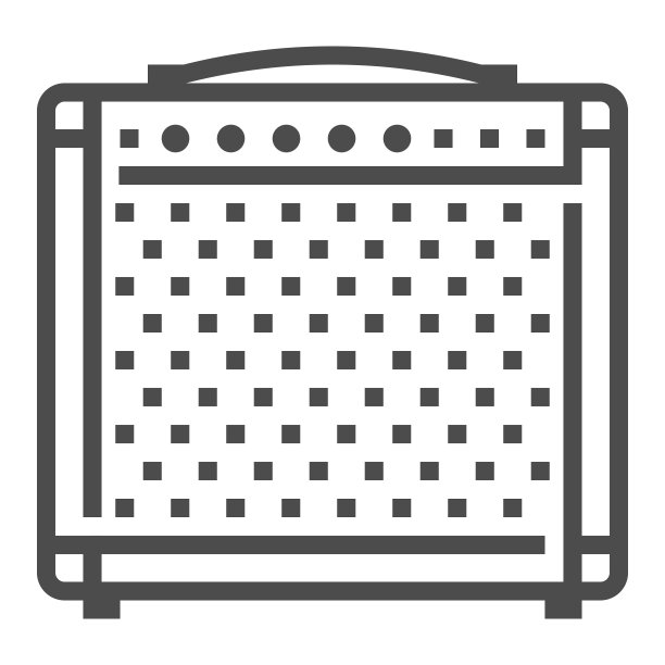 吉他放大器方形线条矢量图标图片下载