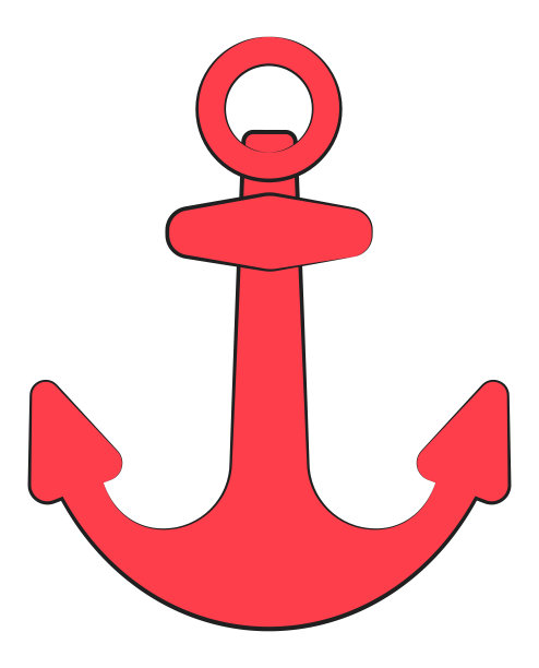 向量画红色孤立锚图片下载