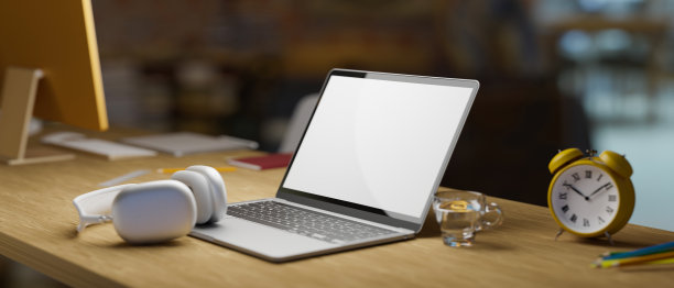 侧视图，笔记本空屏幕模型模板图片下载