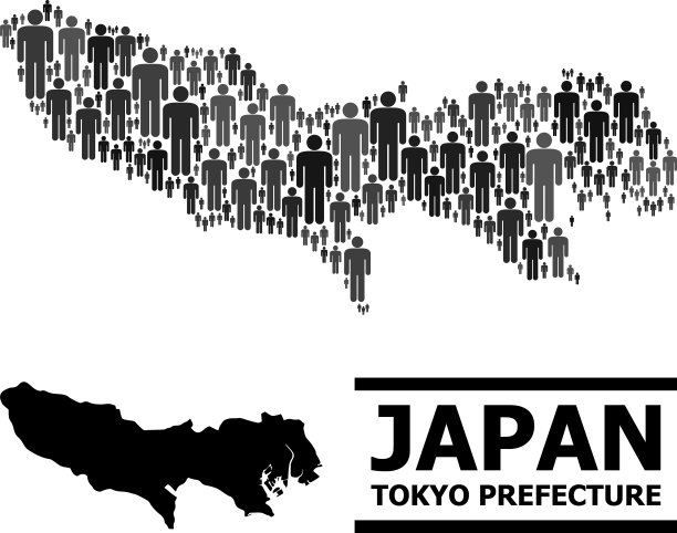 人口马赛克地图东京县图片下载