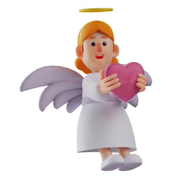 天使3D卡通人物扮演紫心图片下载