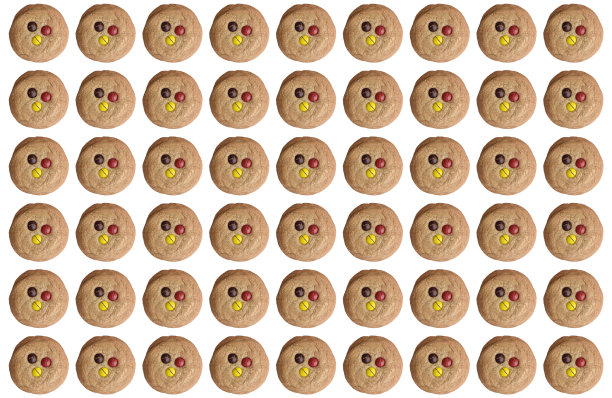 在白色背景上隔离的巧克力曲奇墙纸图案图片下载