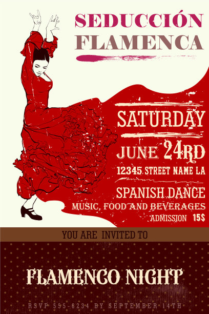 西班牙女孩受邀参加弗拉门戈之夜图片下载