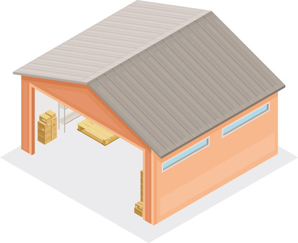 仓库作为等距存放货物的建筑图片下载