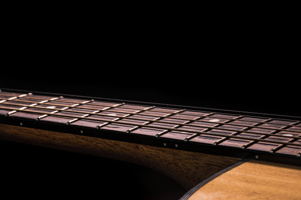 特写的原声吉他指板复制空间。图片下载