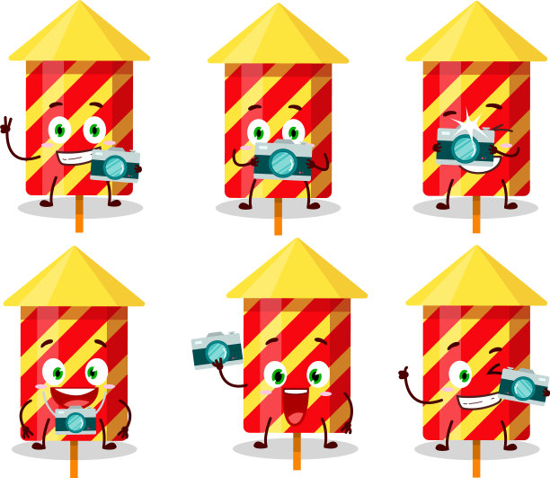 摄影师职业与红色爆竹图片下载