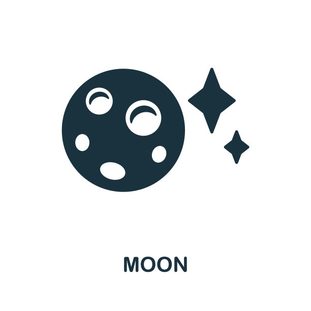 月亮图标单色简单的元素来自财富图片下载