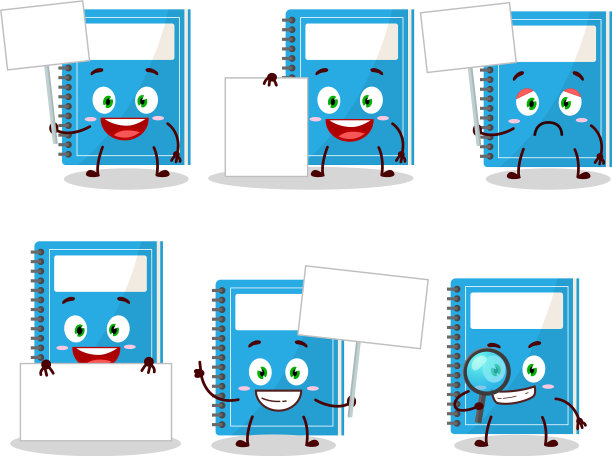 蓝色学习书卡通人物带来图片下载