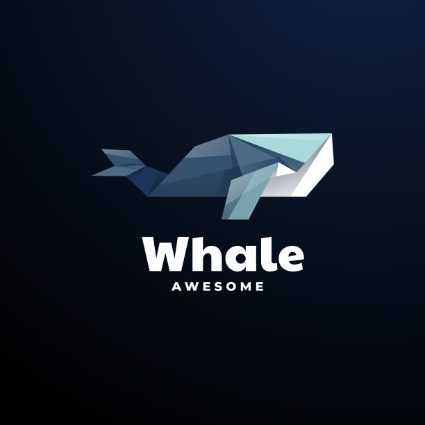 标志鲸多边形风格图片下载