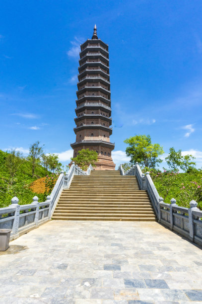 位于越南北部宁平省的白定古塔图片下载