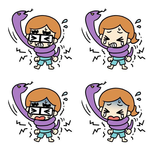 被蛇缠住的痛苦插图图片下载