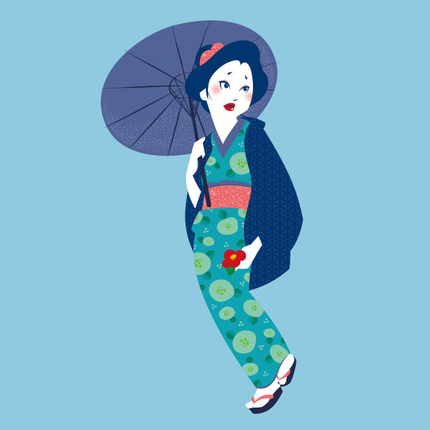 大正时代风格的日本女孩图片下载