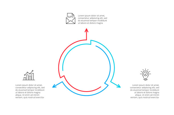 细线循环信息图表与箭头现代图片下载