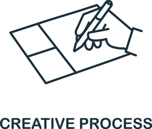 创意过程图标简单线条元素图片下载